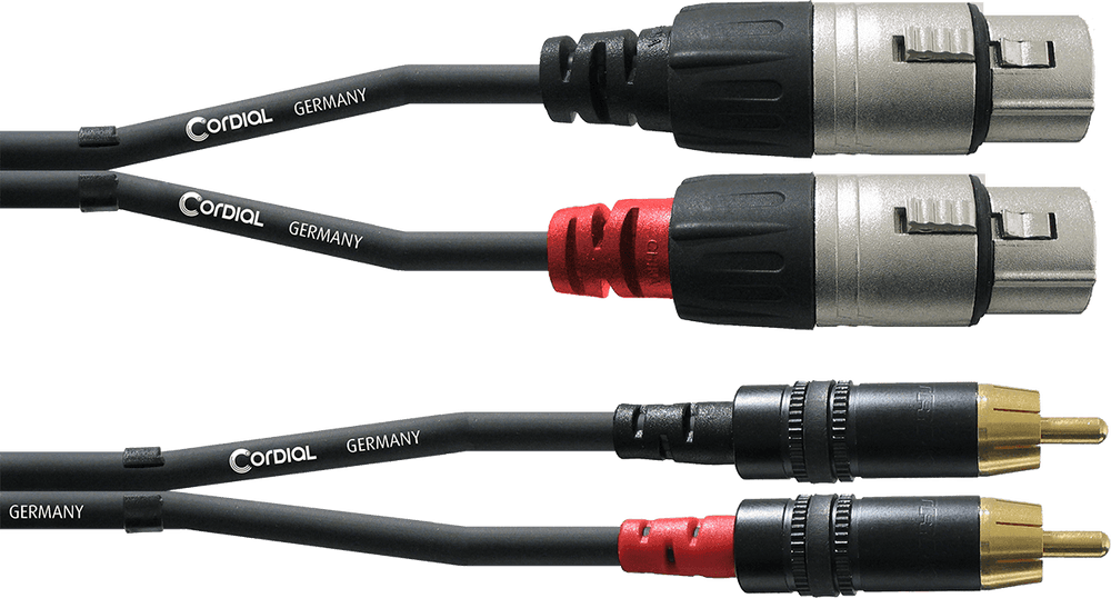 Dubbele Audiokabel XLR Female/RCA 3 M