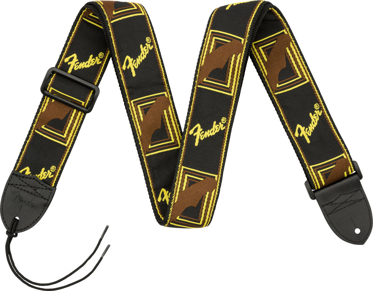 2 Monogramgitaarband Zwart/Geel/Bruin