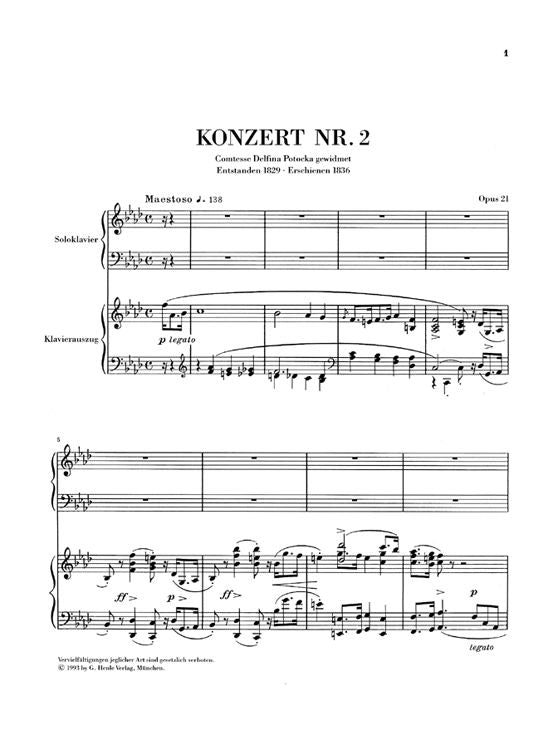 Chopin F. - Concerto For Piano And Orchestra No. 2 F Minor Op. 21