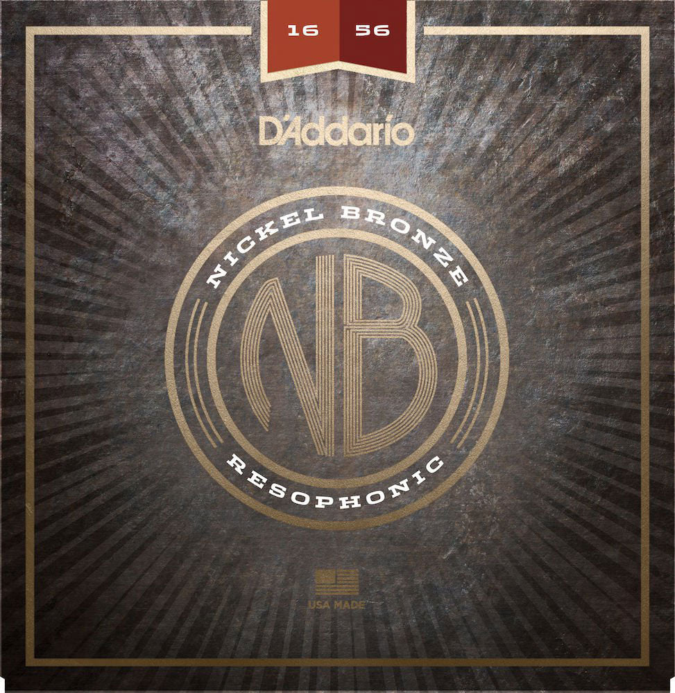 D'ADDARIO STRINGS FOR ACOUSTIC GUITAR NB1656 NICKEL BRONZE RESOPHONIC 16-56