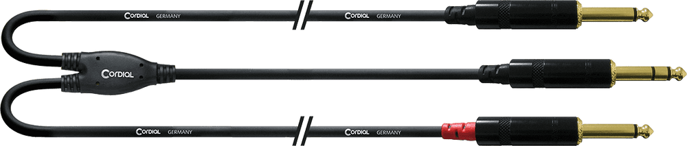 Audiokabel Stereo-Jack - 2 lange Mono-Jacks 3 M