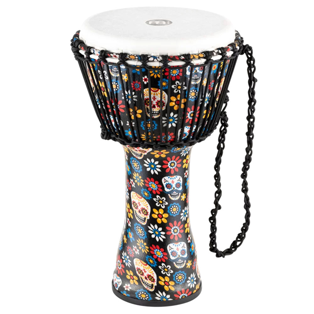 Meinl PERCUSSION 10" ROPE TUNED TRAVEL SERIES DJEMBE SYNTHETIC HEAD (PATENTED) DAY OF THE DEAD
