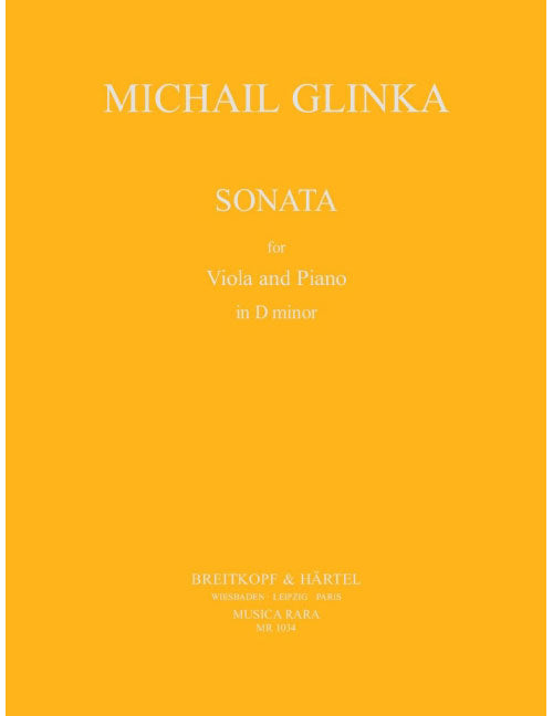 Edition Breitkopf GLINKA - SONATE IN D-MOLL - ALTO ET PIANO