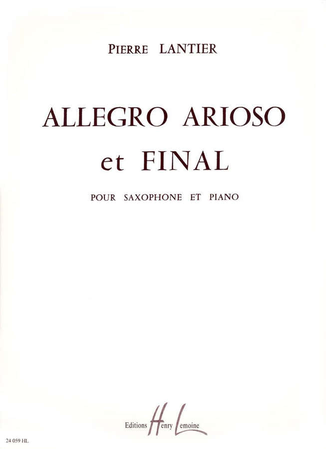 Lier - Allegro,Arioso & Final Sa/Po - Saxophone Et Piano