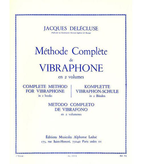Leduc Delecluse J. - Methode De Vibraphone Vol. 1