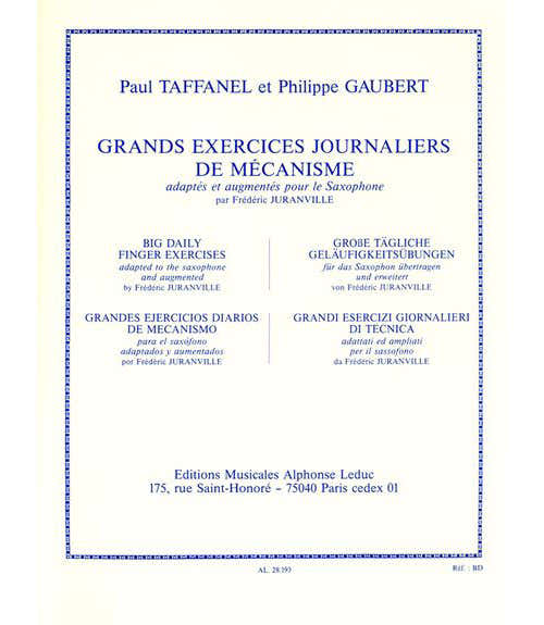 Taffanel/gaubert - Grands Exercices Journaliers - Saxophone