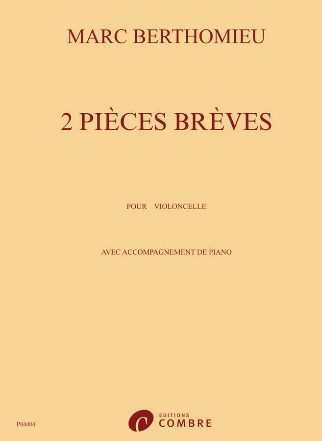 Berthomieu - 2 Pièces Brèves - Cello en Piano