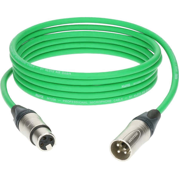 Klotz M1 MIC CABLE GREEN 10M XLR 3P. F/M NEUTRIK