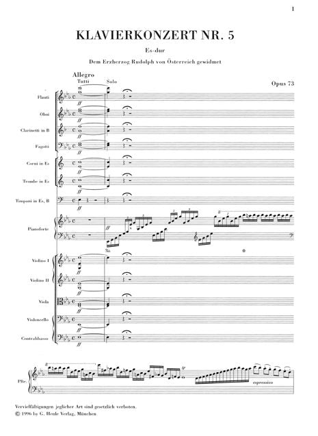 Beethoven L.V. - Concerto For Piano And Orchestra No. 5 E Flat Major Op. 73