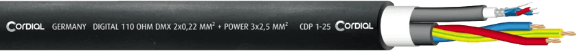 Hybride Kabel XLR 5 Punten + Powercon 2,5 mm True1 - 3M