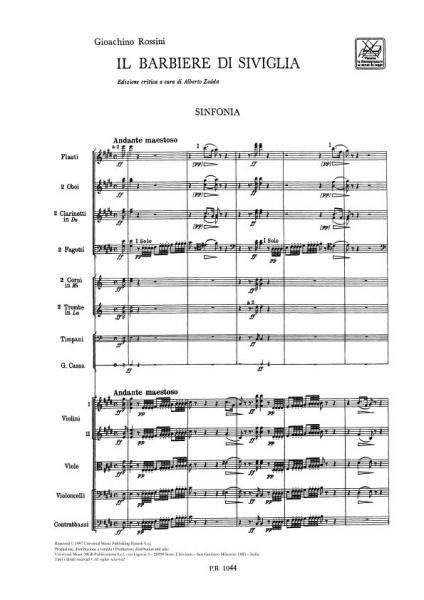 ROSSINI G. - BARBIERE DI SIVIGLIA - CONDUCTEUR