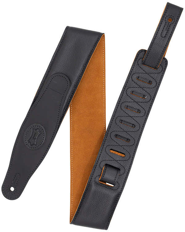 Gewatteerd Leer 6,35cm - Black-Honey