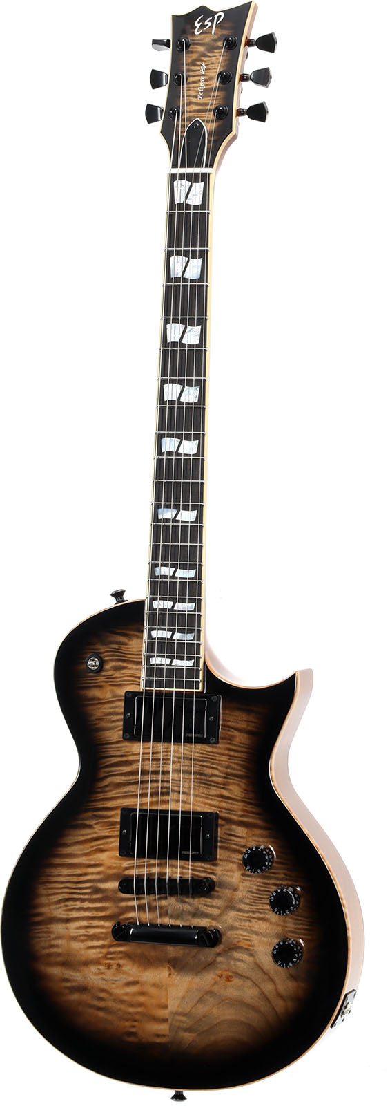 USA Eclipse Gewatteerd esdoorn Fishman Transparant zwart Sunburst