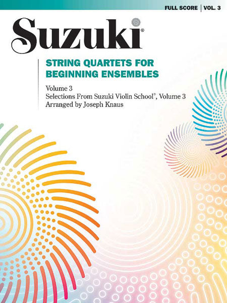 Alfred Publishing SUZUKI / KNAUS JOSEPH - STRING QUARTET FOR BEGINNING ENSEMBLES VOL.3