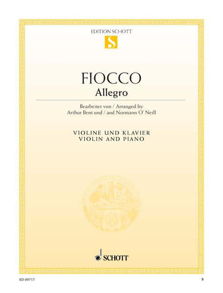 Schott Fiocco JOSEPH-hector - Allegro - Violin And Piano