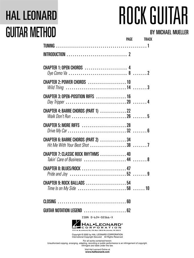 Hal Leonard Rock Guitar Method + Audio Online