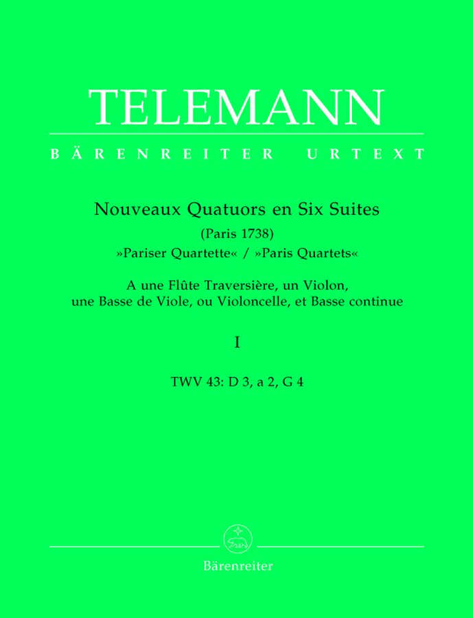Telemann G.P. - Nouveaux Quatuors En 6 Suites Paris Quets Vol.1 - Flute, Violon, Viole De Gambe