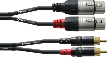Dubbele Audiokabel XLR Female/RCA 1,5 M