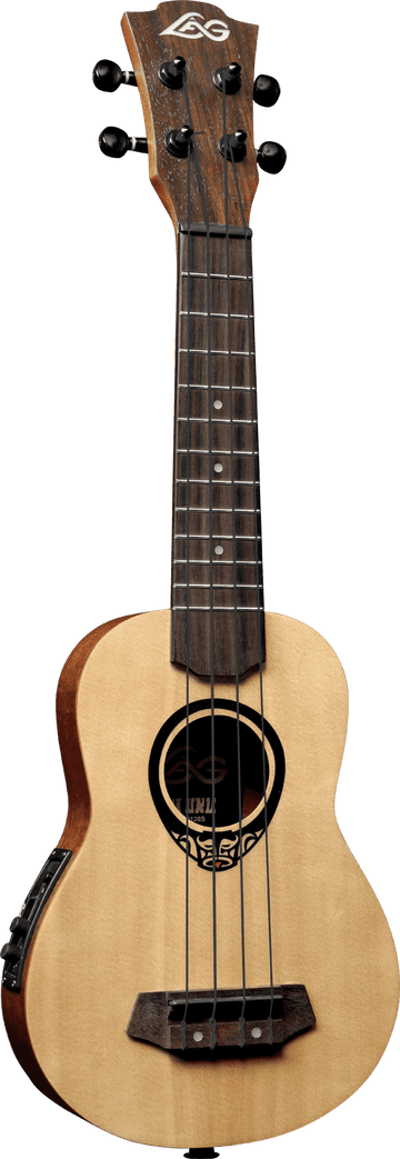 Tiki Baby Tku150Se Baby-Sopraan-Ukulele Dunne Gewelfde Achterkant Elektrisch
