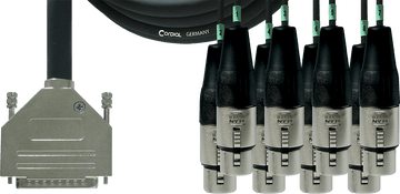 Interfacekabel SUB-D/8 XLR-female - 1,5 M