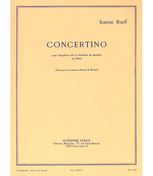 Leduc Rueff J. - Concertino Op.17 - Saxophone et Piano