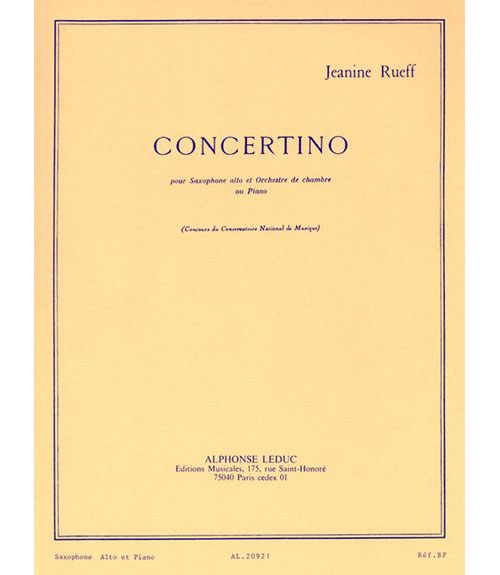 Leduc Rueff J. - Concertino Op.17 - Saxophone et Piano