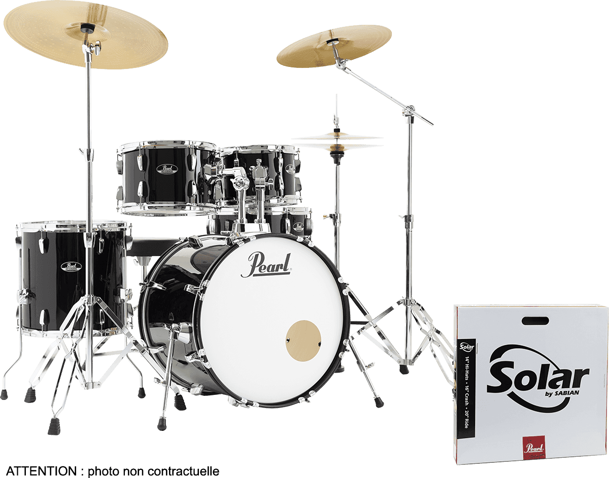 Pearl ROADSHOW FUSION 20 + B-50 JET BLACK + SOLAR CYMBALS