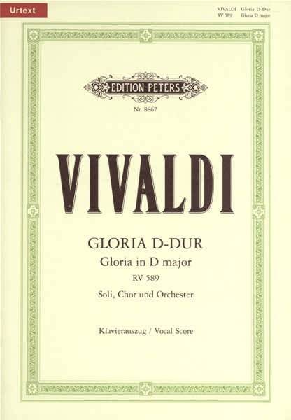 Edition Peters Vivaldi Antonio - Gloria In D RV 589 - Mixed Choir