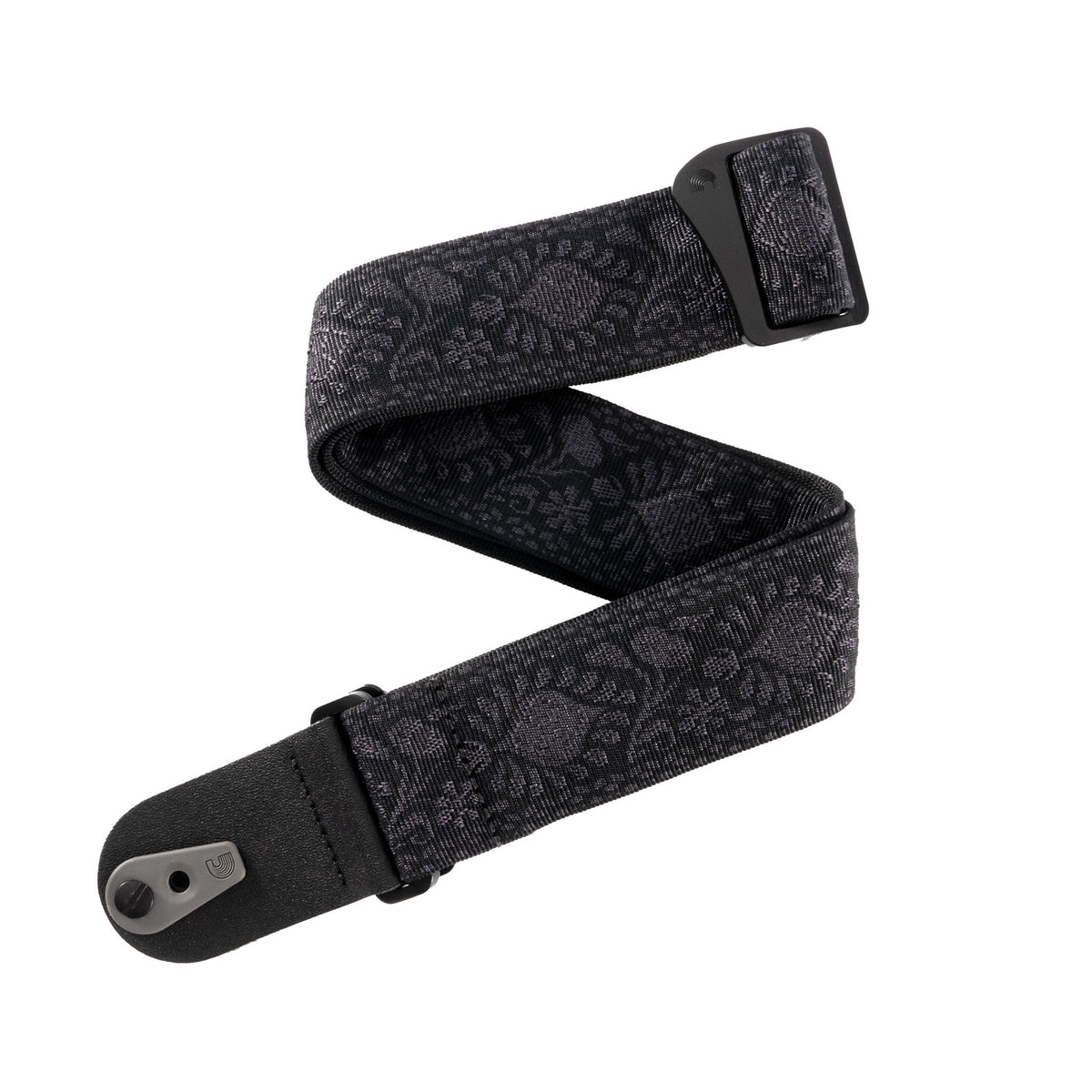Pad Lock Geweven gitaarband Monterey Black Tubular