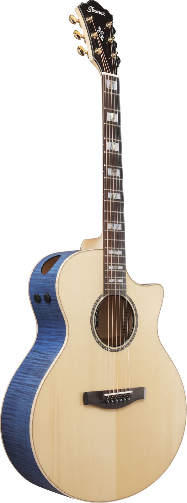 AE390-NTA Natuurlijk bovenblad, aquablauwe body