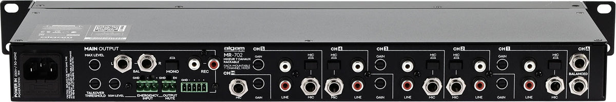 MR 702 - rack mountable 7-channel mixer