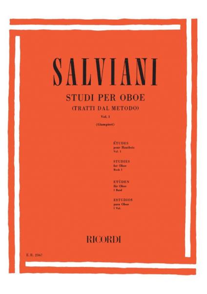 Ricordi SALVIANI C. - STUDI PER OBOE (TRATTI DAL METODO). VOL. I - HAUTBOIS