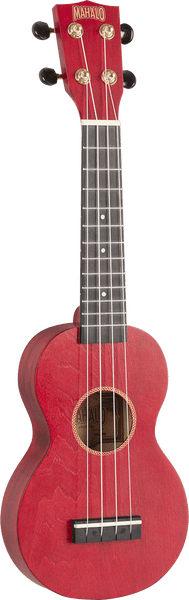 Ukelele Sopraan Slim Satijnrood + Hoes