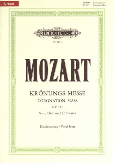 MOZART WOLFGANG AMADEUS - CORONATION MASS C K.317 - VOCAL SCORE (PAR 10 MINIMUM)