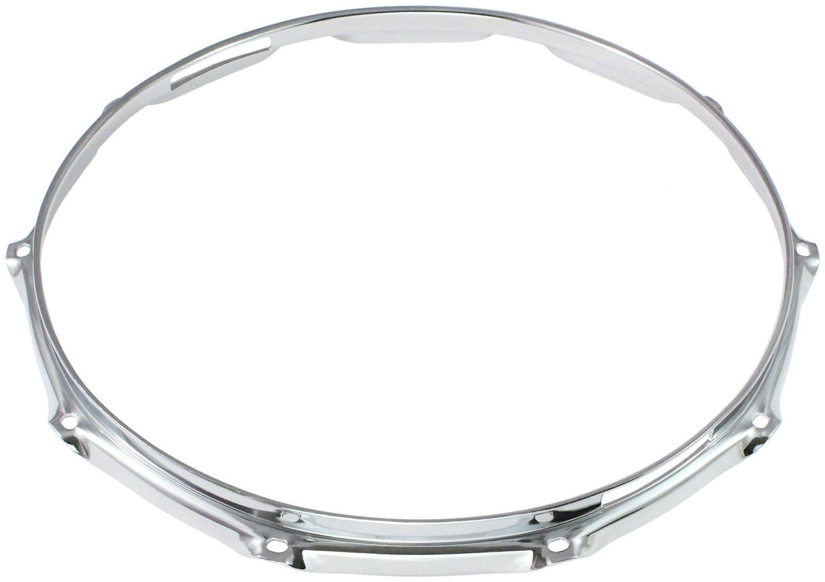 HB25-14-10S - 14" Drumhoepel 10 Gaten Snare Side Verchroomd Messing Super Triple Flange 2.5mm
