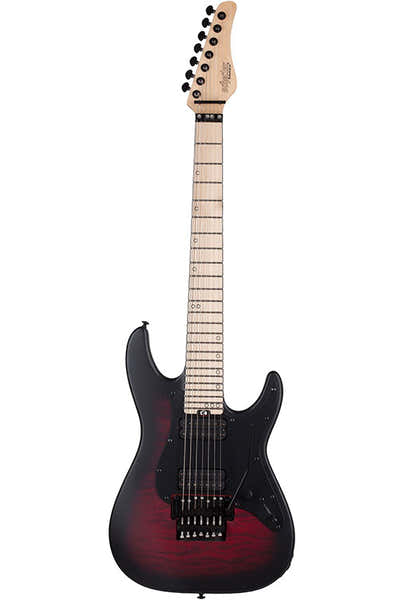 Schecter Miles Baker 7 FR Signature Crimson Red Burst Satin
