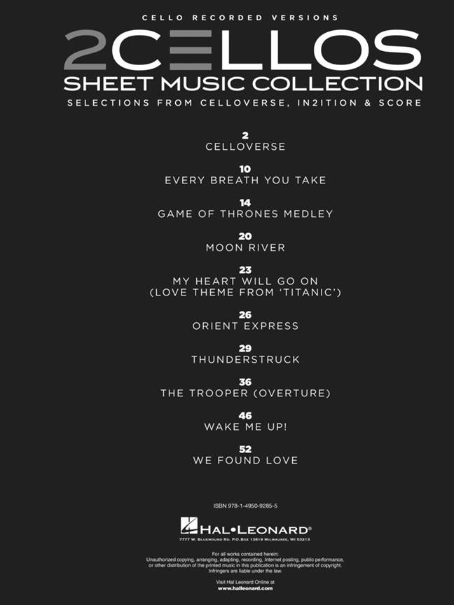 2cellos Sheet Music Collection - Violoncelle (sulic Luka / Hauser Stjepan)