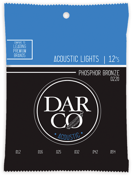 ACOUSTIC STRINGS 92/8 PHOSPHORE BRONZE DARCO ACOUSTIC LIGHT SET 92/8