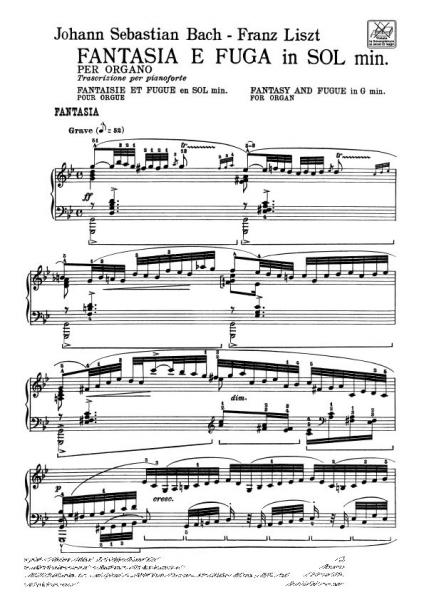 BACH J.S. - FANTASIAE FUGHE BWV 542 IN SOL MIN. - PIANO