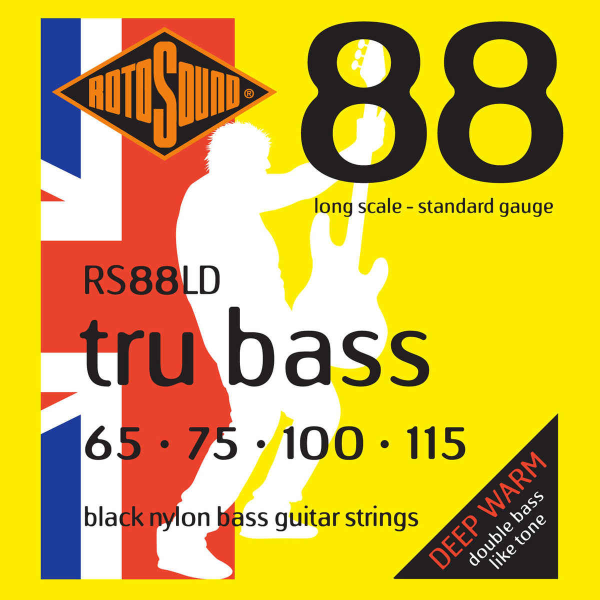 Rotosound Tru Bass 88 RS88LD Zwart nylon vlak omwonden 65115