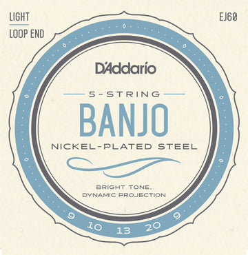 EJ60 5-snarige banjosnaren Nickel licht 9-20