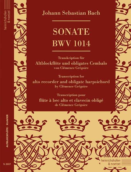 Heinrichshofen Bach J.S. - Sonate BWV 1014 - Flute A Bec Alto & Clavecin Oblige (clemence Gregoire)