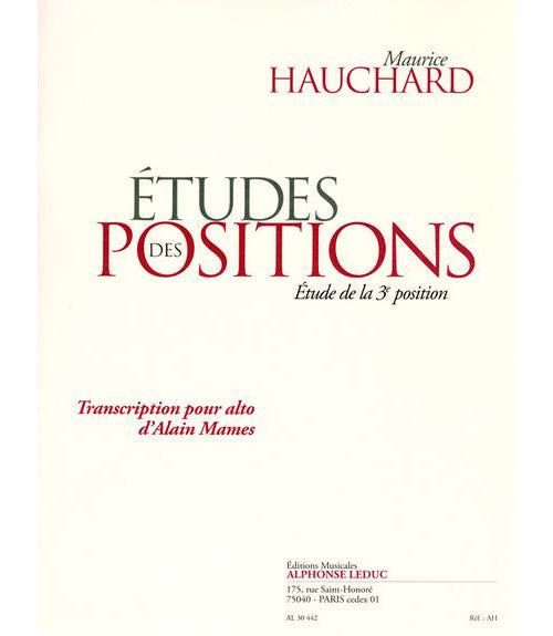 Leduc Hauchard M. - Etude De La Troisieme Position - Alto