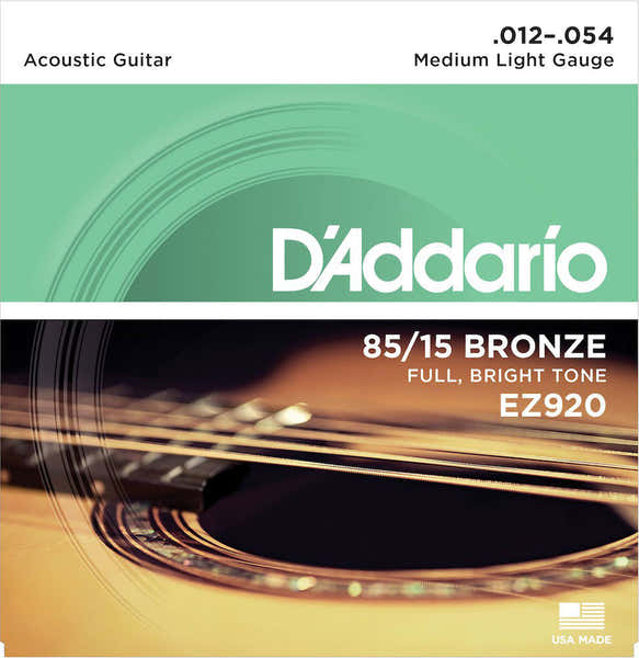 D'ADDARIO EZ920 AMERICAN BRONZE 85/15 MEDIUM LIGHT 12-54