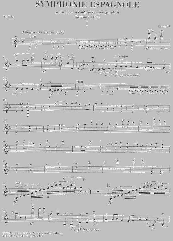 Lalo E. - Symphonie Espagnole For Violin And Orchestra D Minor Op. 21 - Violon & Piano