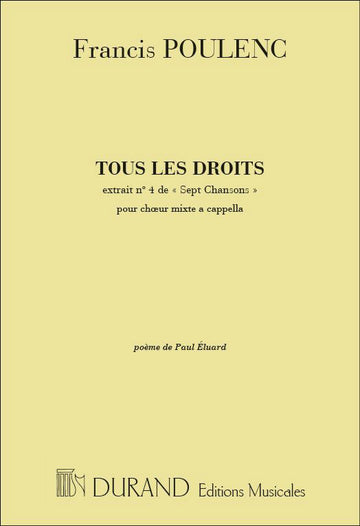 Poulenc F. - Tous Les Droit s - Choeur