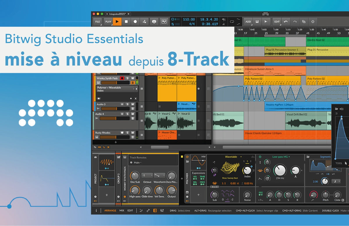 Bitwig Update van Studio essentiële benodigdheden 8 sporen