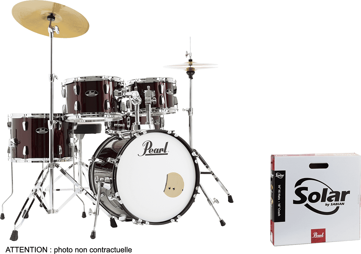 ROADSHOW JAZZ 18 WINE RED + SOLAR CYMBALS