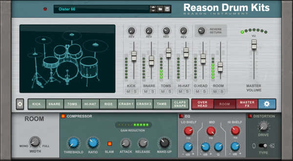 Reason Drumkits Akoestische drumsessie