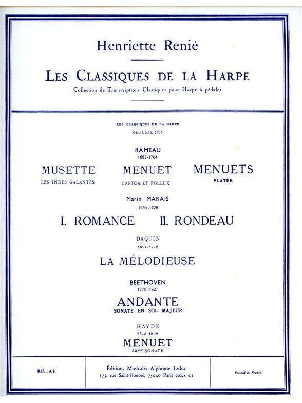 Les Classiques de la Harpe No. 1